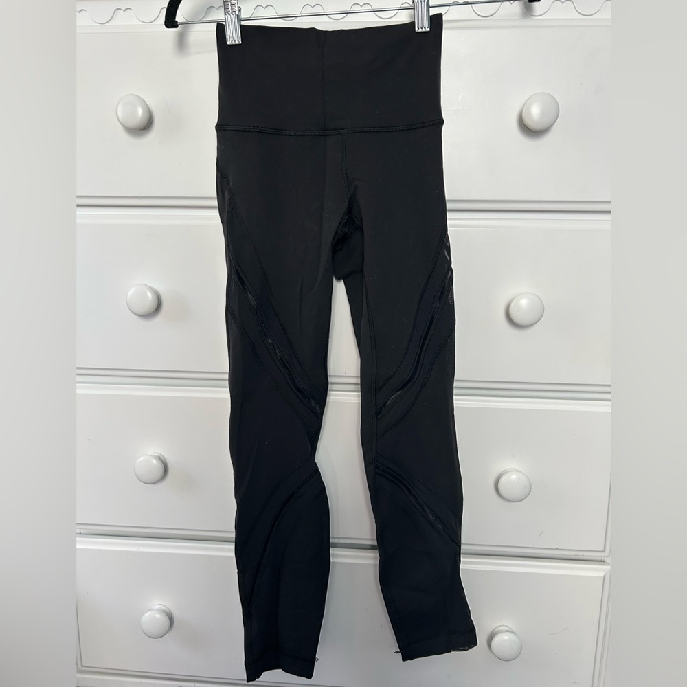 Lululemon Wunder Under High Waisted Mesh Leggings